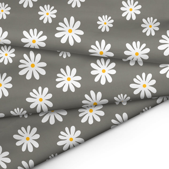 20s Sheeting Grey Daisy Fabric (1 Meter)