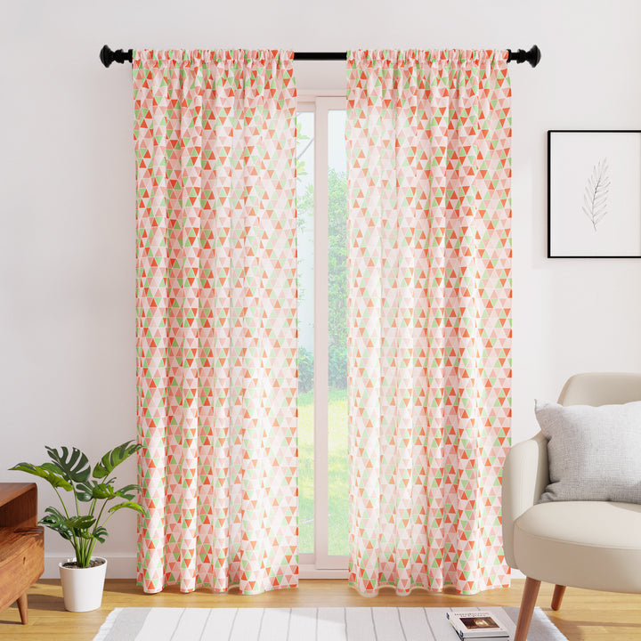 Polyester Triangles Tomato Curtain (Pack of 2)