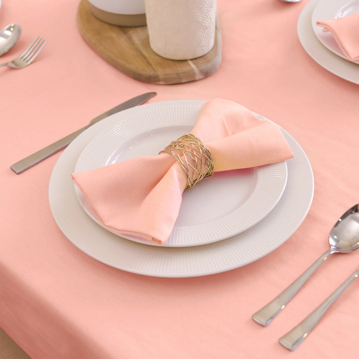 Cotton Peach Table Napkins (Pack of 6)