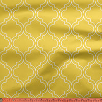 Printed Satin Fabric by Meter | Wide - 58 Inch Width (147 cm) | Soft Polyester Cloth for Curtains, Cushion Covers, Dresses, Kurtis, Crafts, Craft Sewing & Home Decor
