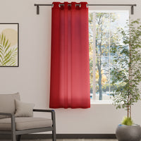 Canvas Deep Red Curtain (Pack of 1)