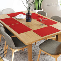 Cotton Solid Red Placemat (Pack of 6)