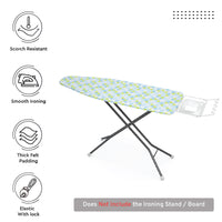 20s Cotton Twill Triangles Aqua Ironing Board Cover (Pack of 1)