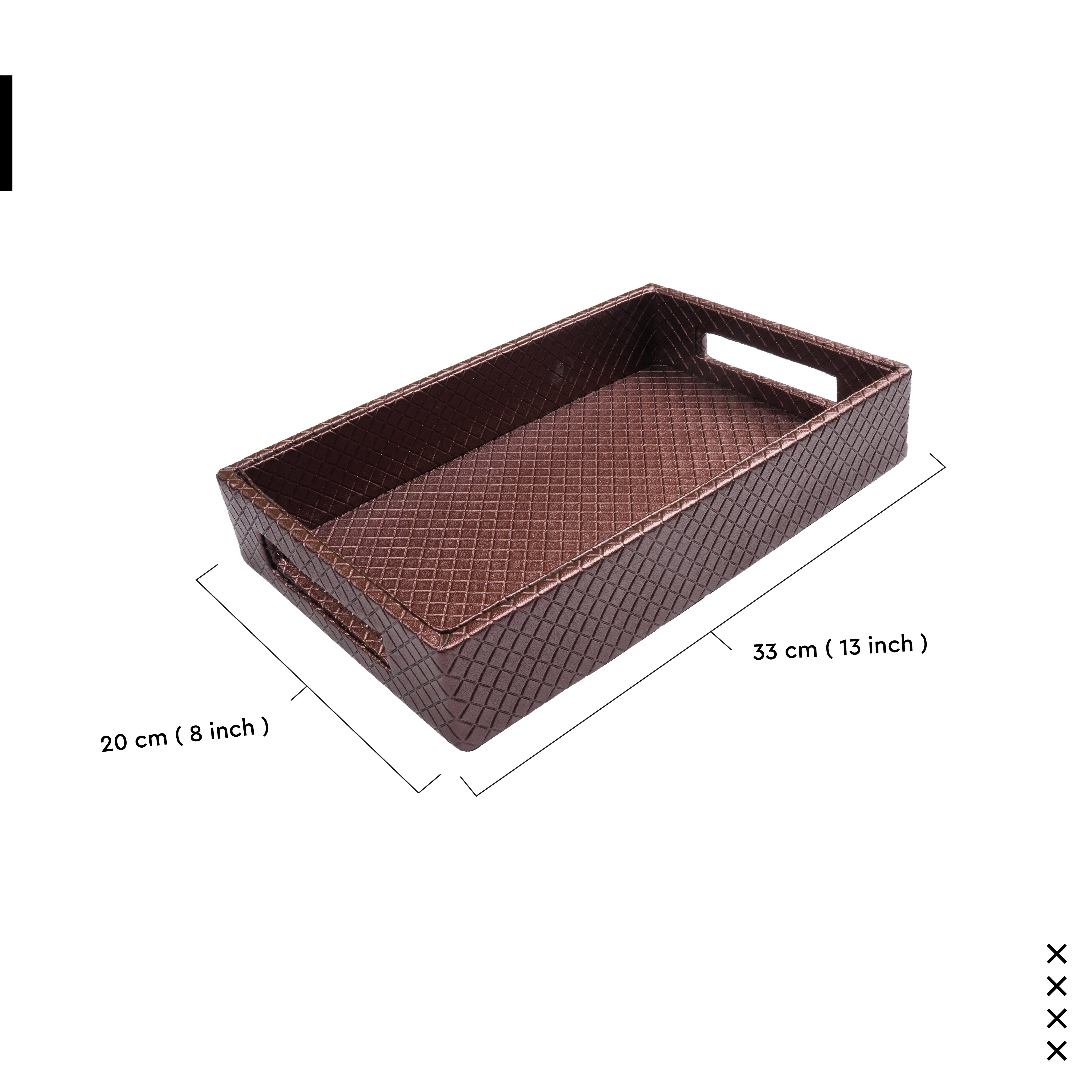 Leather Copper Leather Serving Tray