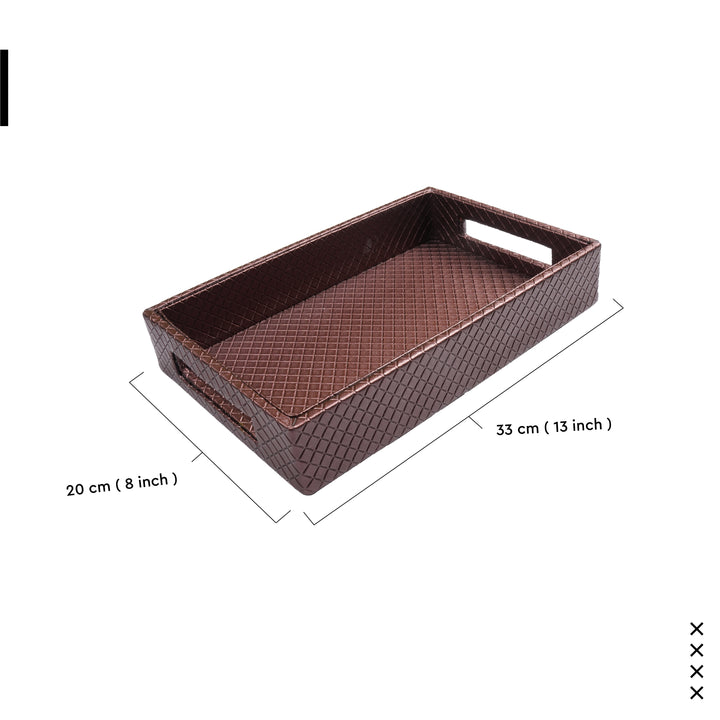 Leather Copper Leather Serving Tray