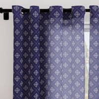Micro Moroccan Navy Curtain (Pack of 2)