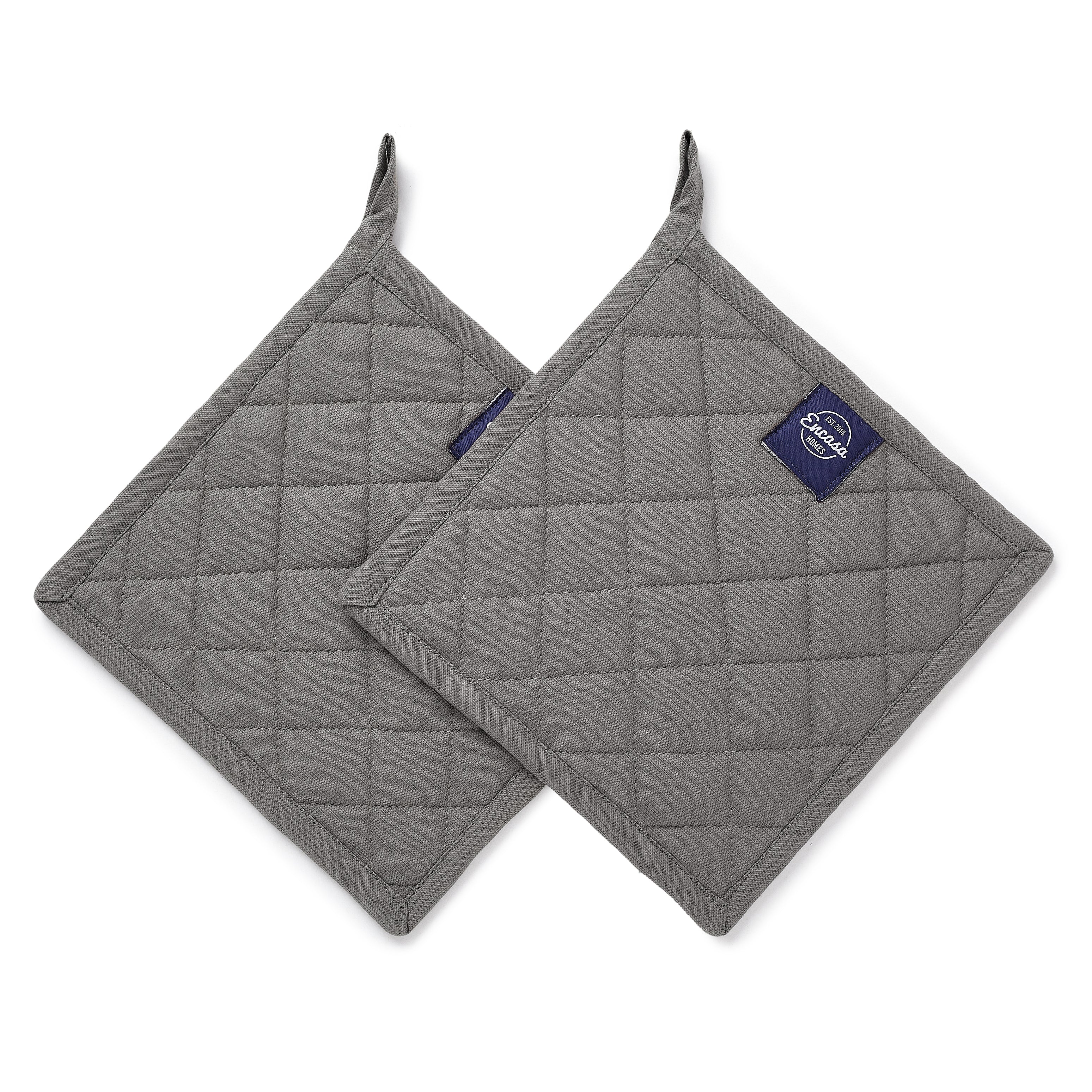 Yarn Dyed Cotton Grey Potholder (Pack of 4)