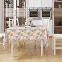 Polyester Big Triangles Apricot Table Cloth (Pack of 1)