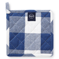 Cotton Buffalo Blue Checks Pot Holders (Pack of 2)
