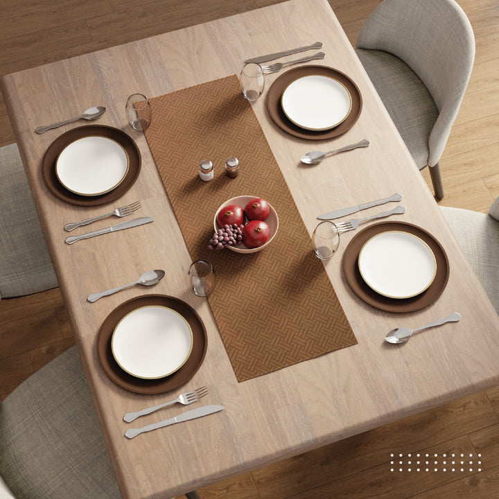 Quilted Velvet Tan Table Runner