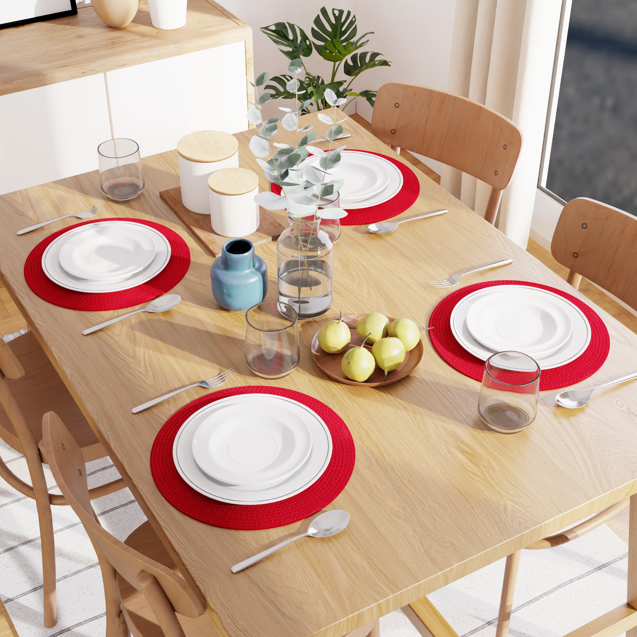 Cotton Red Placemat (Pack of 4)