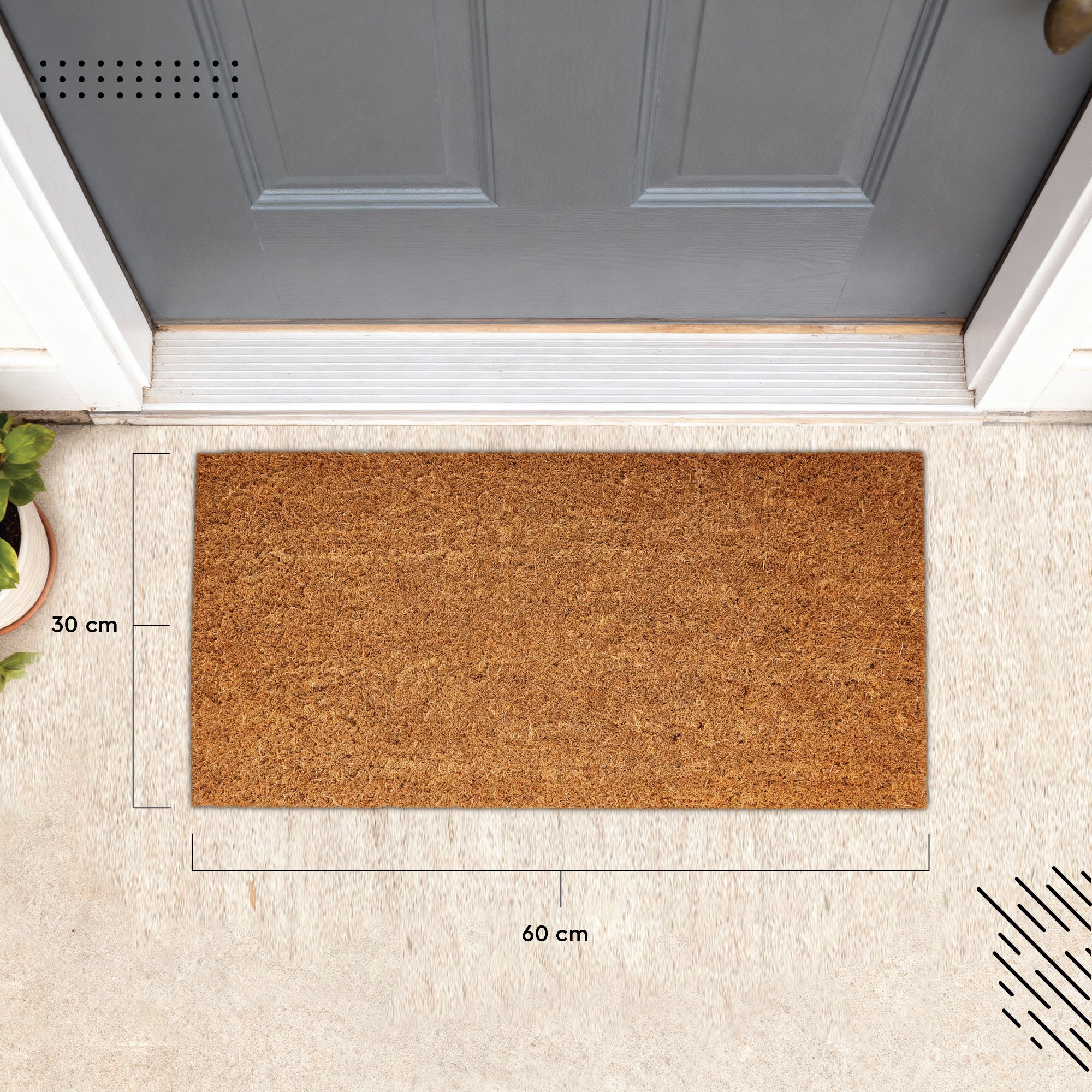 Coir Door Mats for Home Entrance Thick Anti-slip Welcome Doormat with PVC Back | Ideal for Indoor, Outdoor, Patio, Home and Office | Durable and Easy to Clean - Pack of 10