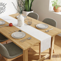 Embossed Velvet White Table Runner