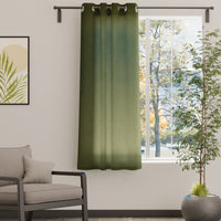 Canvas Leaf Green Curtain (Pack of 1)