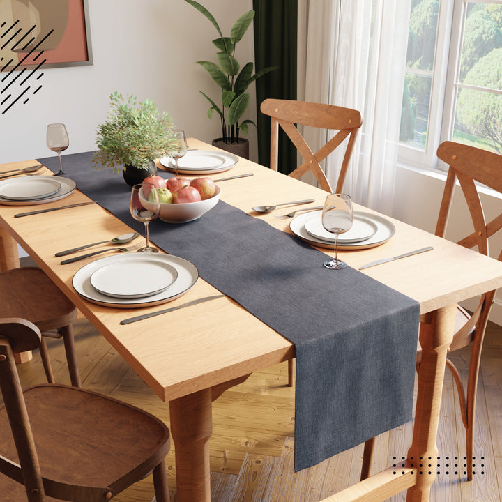 Chenille Denim Table Runner