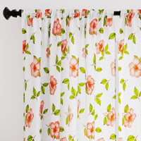 Polyester Hibiscus Curtain (Pack of 2)