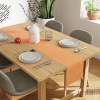 Embossed Velvet Peach Table Runner