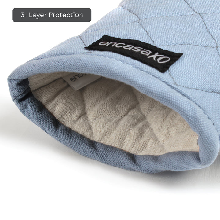 Canvas B Grey & Cobalt Blue Oven Gloves (Pack of 2)