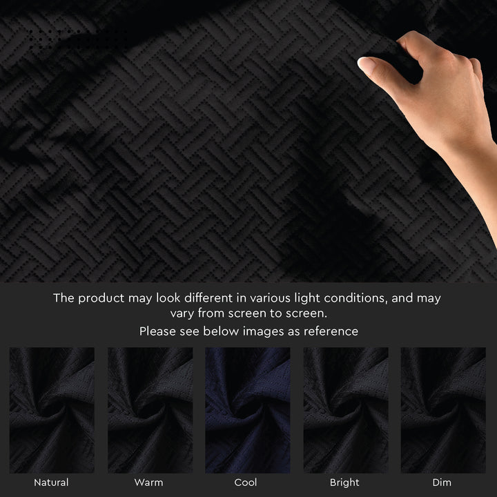 Quilted Polyester Fabric Black Fabric