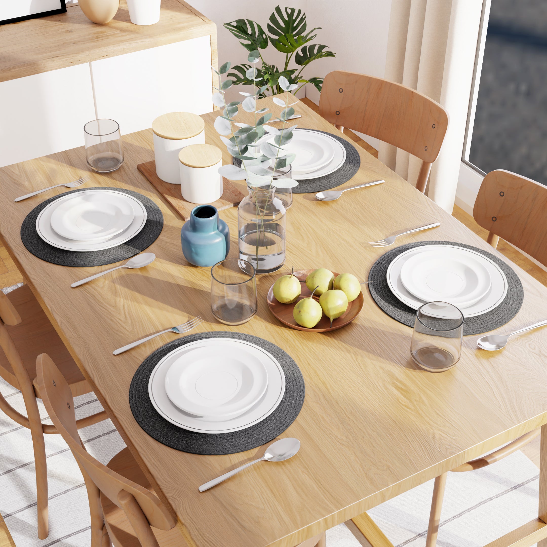 Cotton Dark Grey Placemat (Pack of 4)