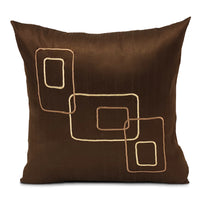 Dupion Silk Chain Coffee Cushion Cover (Pack of 2)