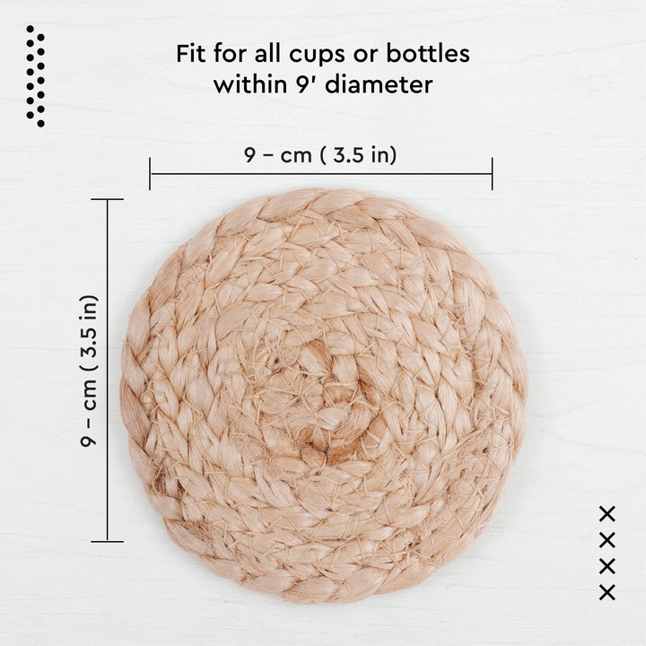 Jute Natural Bleach Coaster (Pack of 6)