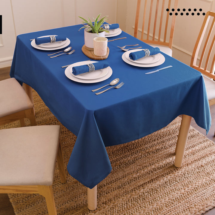 Cotton Cobalt Table Cloth (Pack of 1)