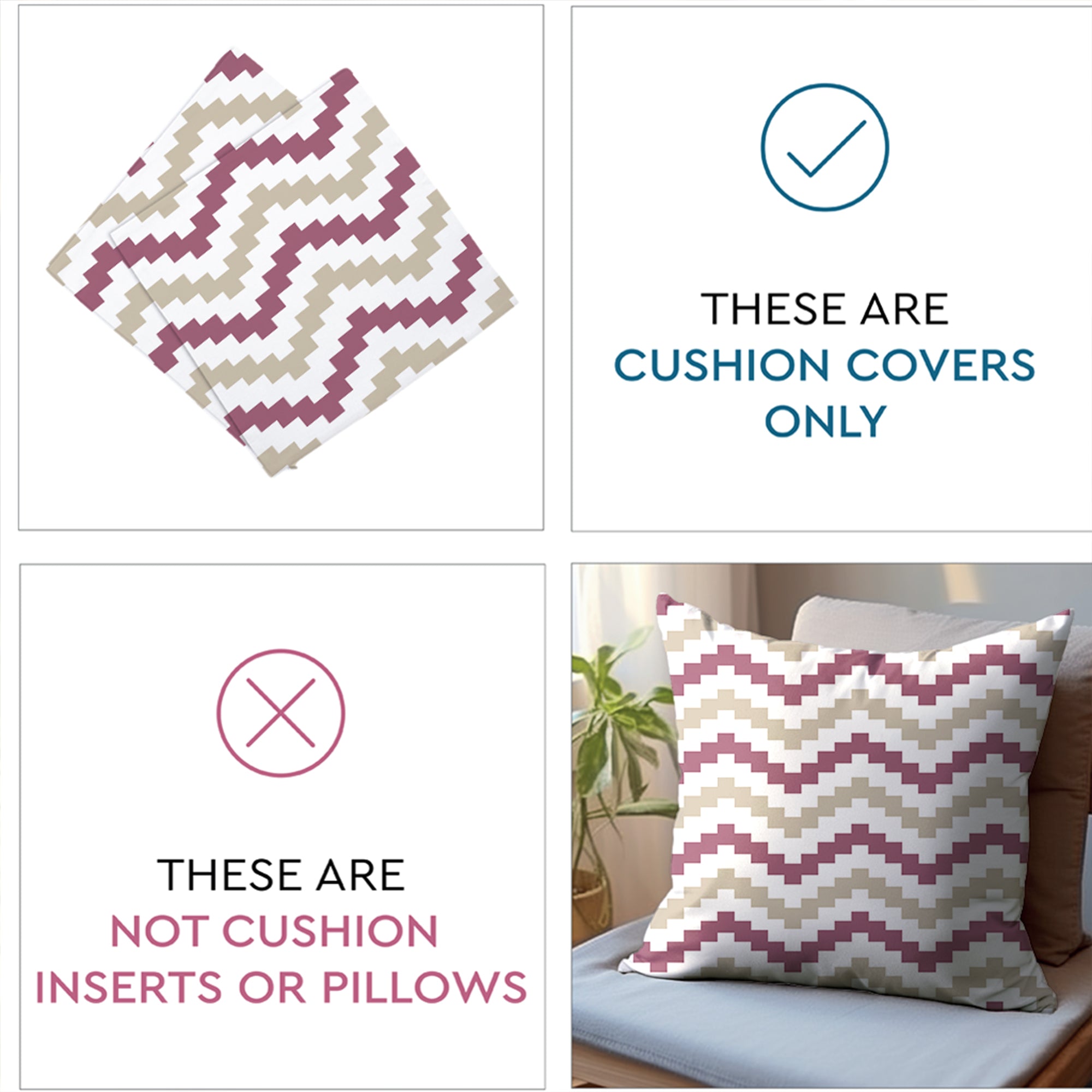 Micro Chevron Brown Cushion Cover
