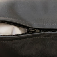 PVC Leather Dark Grey Cushion Cover (Pack of 2)