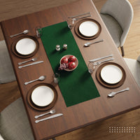 Quilted Velvet Forest Green Table Runner