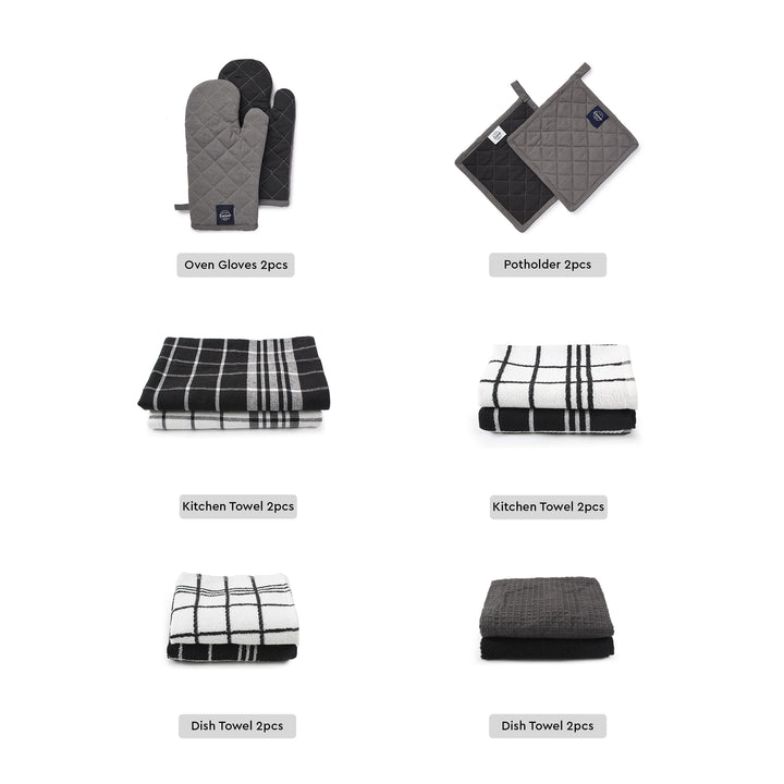 Cotton Grey Combo Kitchen Set (Pack of 12)