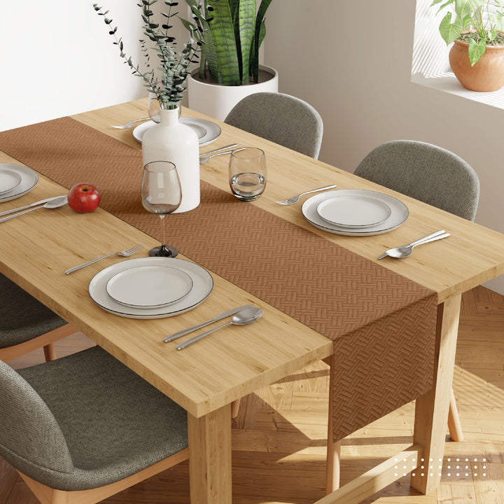 Quilted Velvet Tan Table Runner