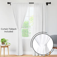 Polyester White Poly Curtain (Pack of 2)