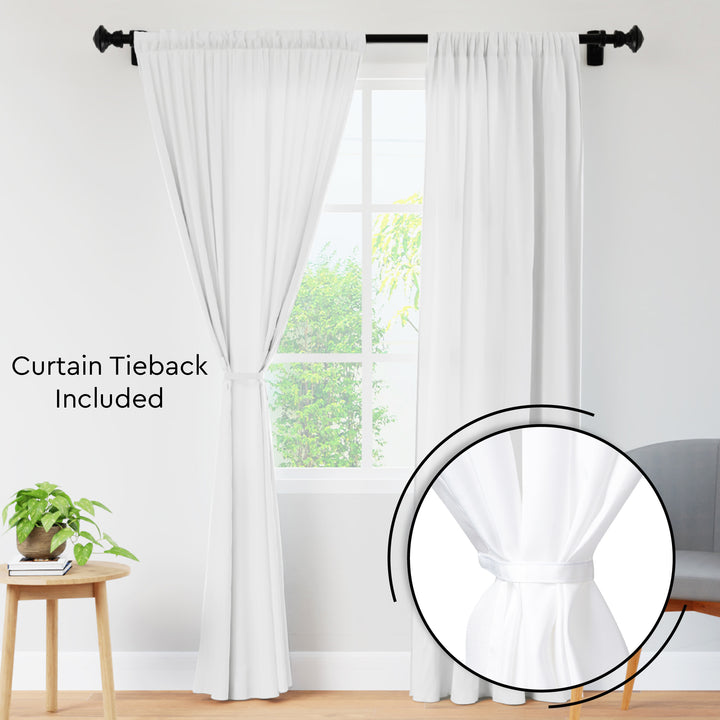Polyester White Poly Curtain (Pack of 2)