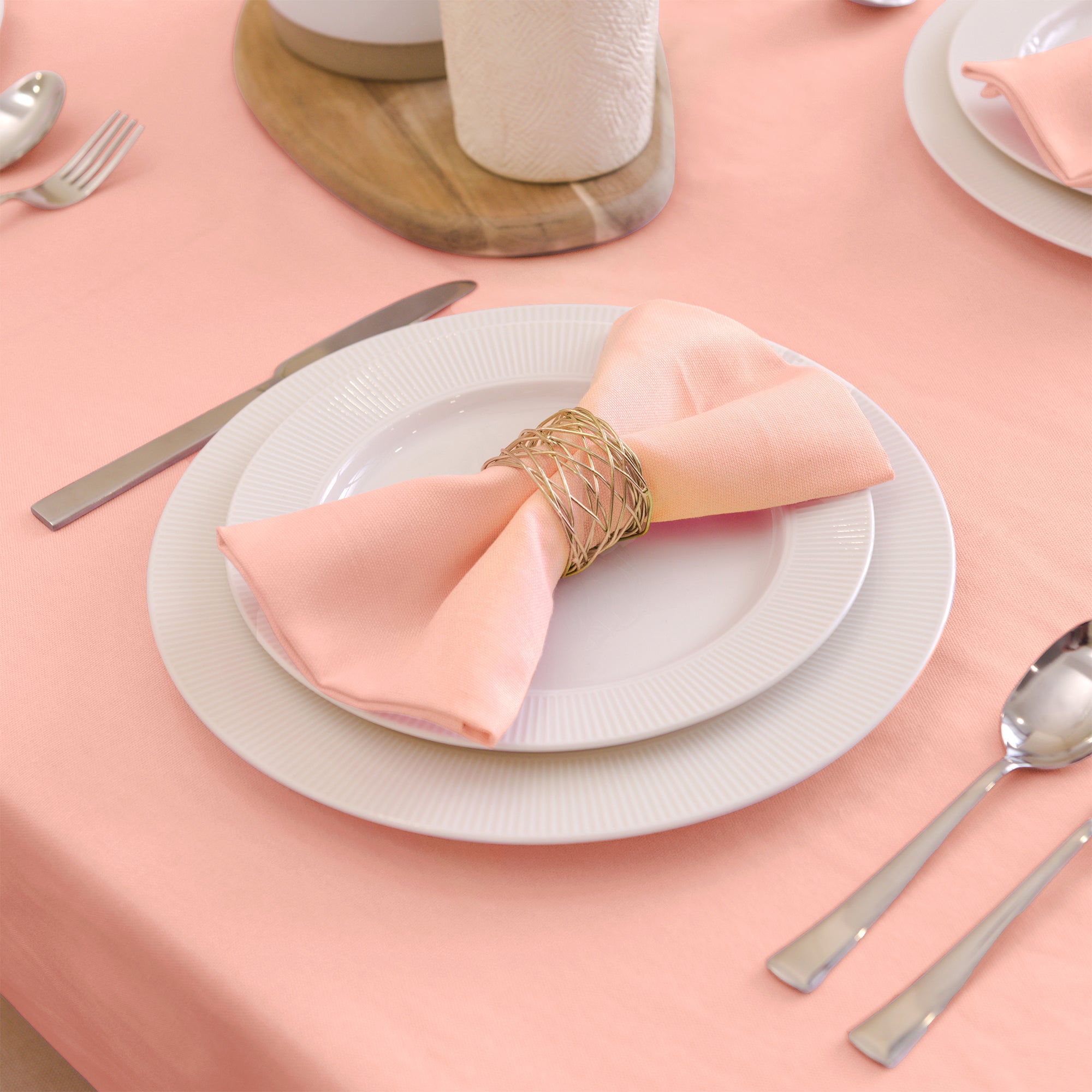 Cotton Peach Table Napkins (Pack of 4)