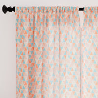 Polyester Triangles Apricot Curtain (Pack of 2)
