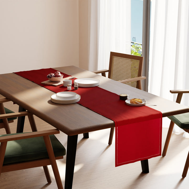 Cotton Red Table Runner (Pack of 1)