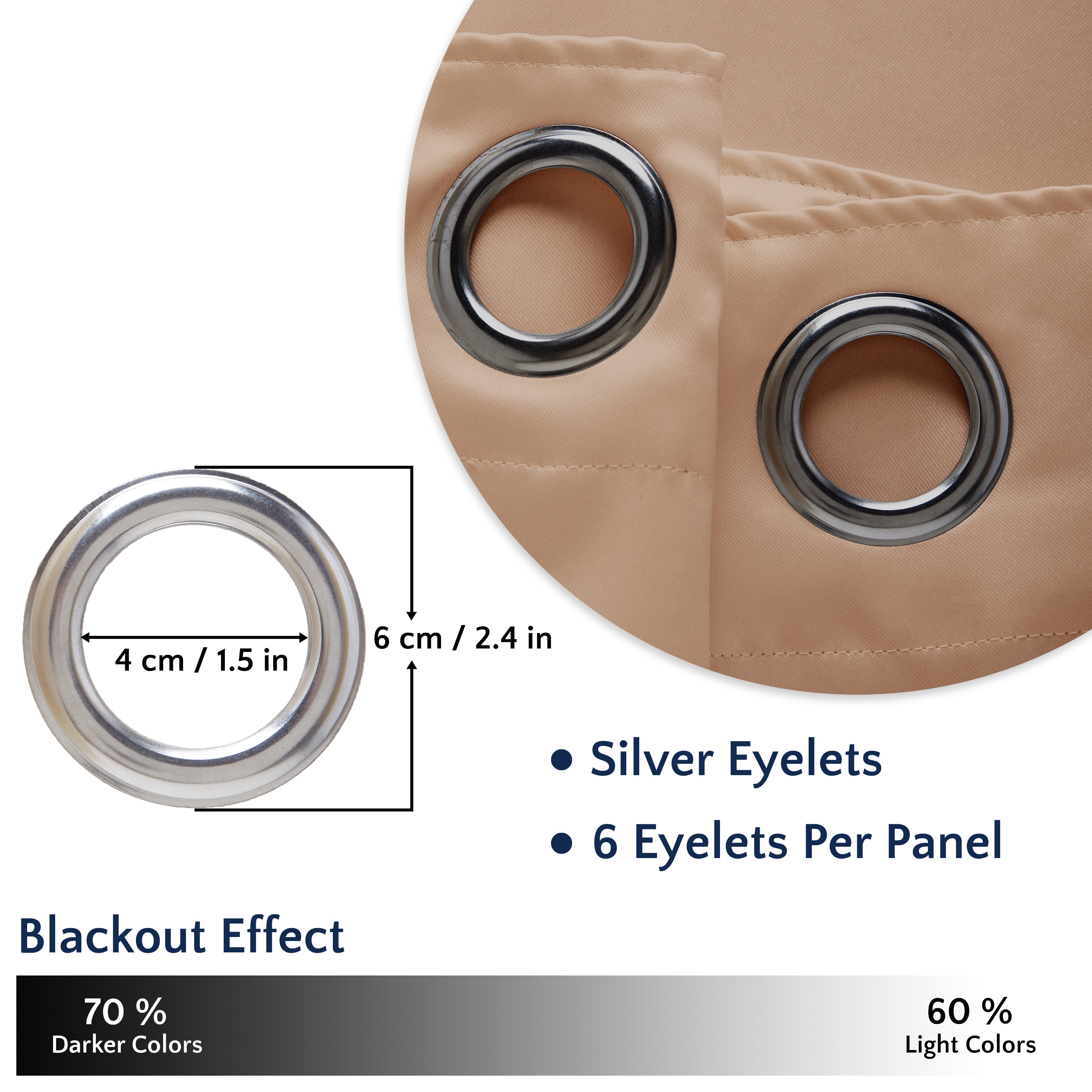 Blackout Beige Curtain (Pack of 2)