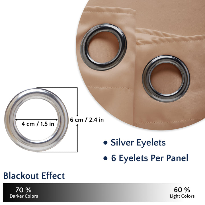 Blackout Beige Curtain (Pack of 2)