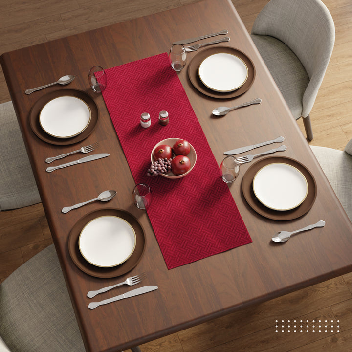 Quilted Velvet Red Table Runner