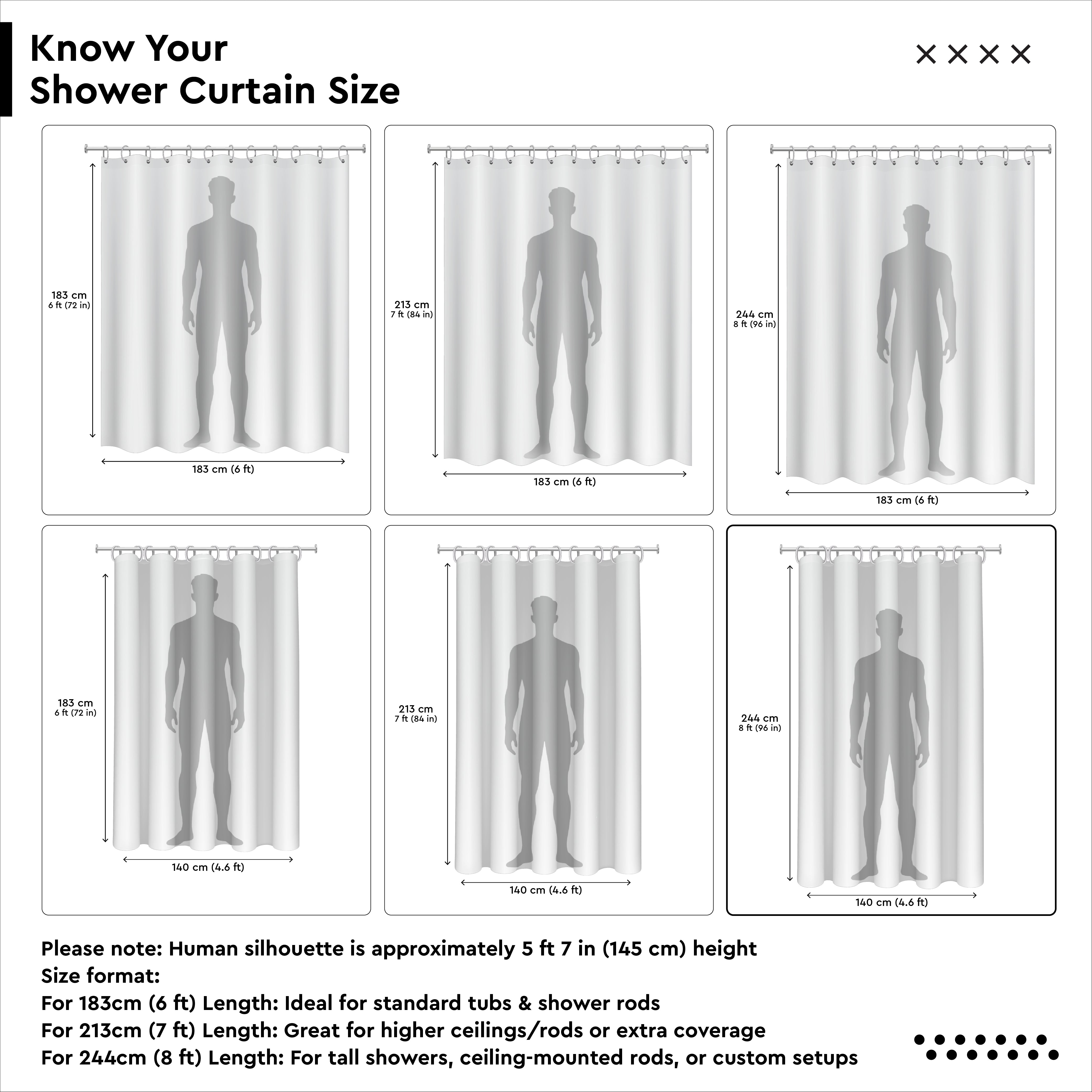 Polyester Squares Shower Curtain (Pack of 1)