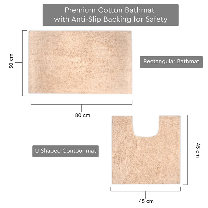 Cotton Beige Bathmat (Pack of 4)
