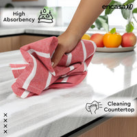 Cotton Roma Red Stripes Kitchen Towel (Pack of 4)
