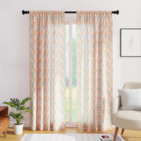 Polyester Triangles Apricot Curtain (Pack of 2)