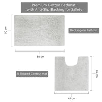 Cotton Light Grey Bathmat (Pack of 2)