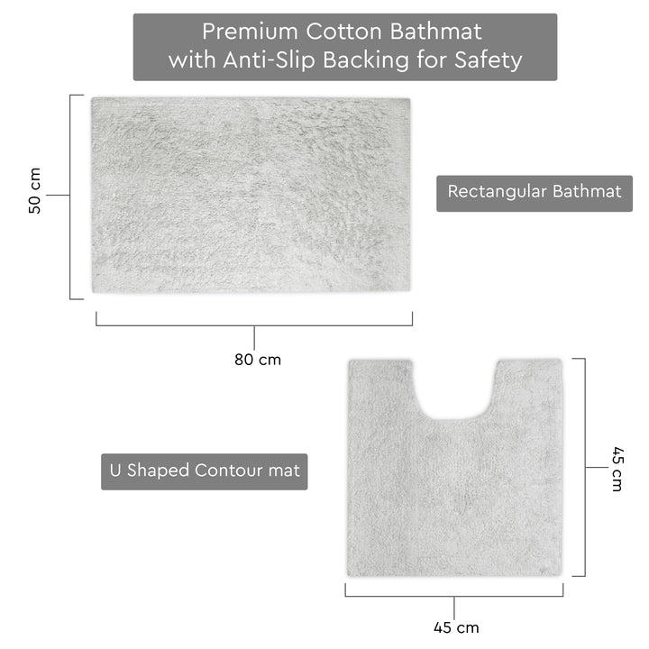 Cotton Light Grey Bathmat (Pack of 2)