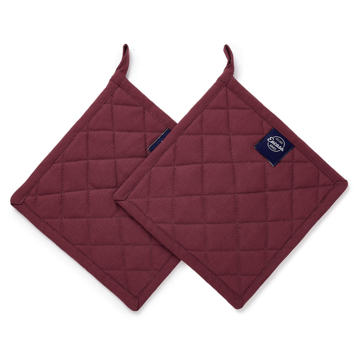 Yarn Dyed Cotton Maroon Potholder (Pack of 4)