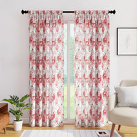 Polyester Peonies Curtain (Pack of 2)