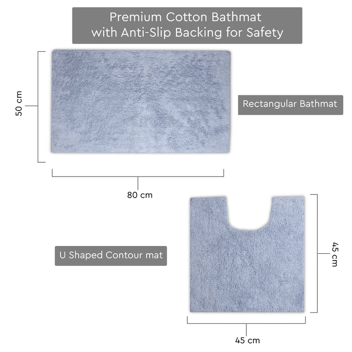 Cotton Light Blue Bathmat (Pack of 2)