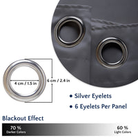 Blackout Medium Grey Curtain (Pack of 2)